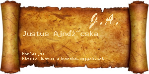 Justus Ajnácska névjegykártya